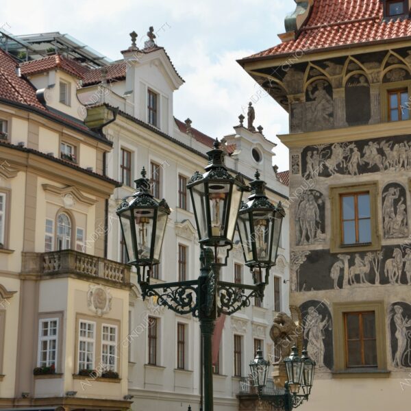 repubblica ceca czech repubblic praga prague piazza square lampione street light lamp lamppost