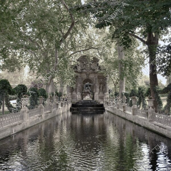 francia france parigi paris prospettiva perspective vista view fiume jardin du luxemburg fontana fountain